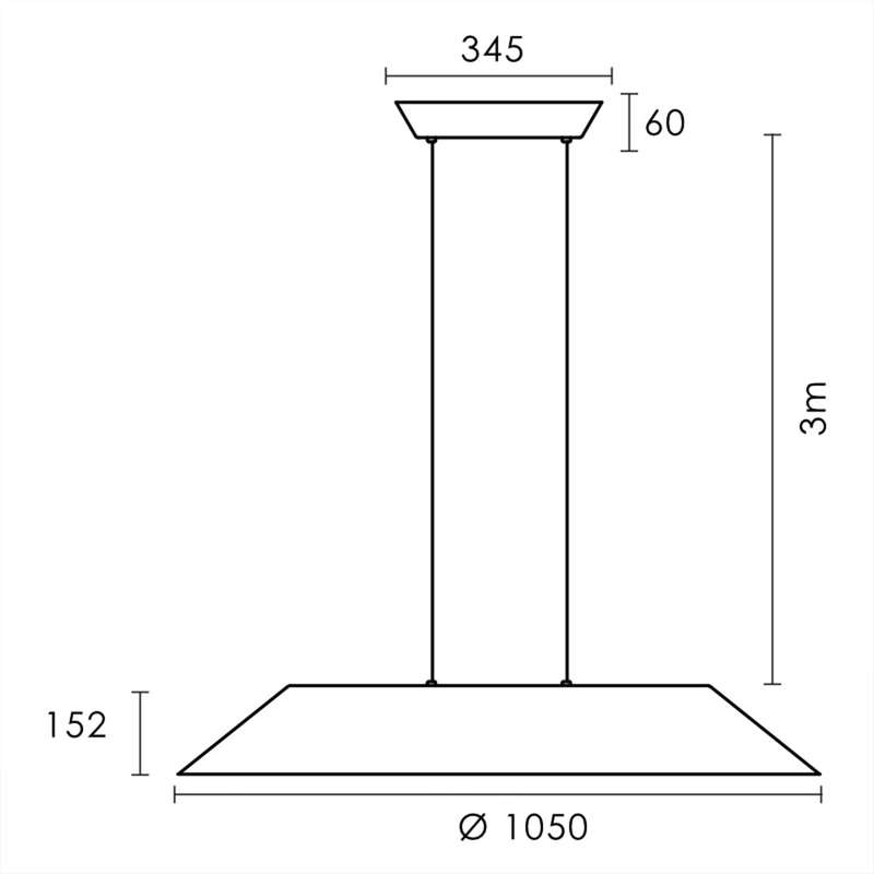 Spazio Akira Long Dimmable LED Pendant 23.5W 2000lm 3000K