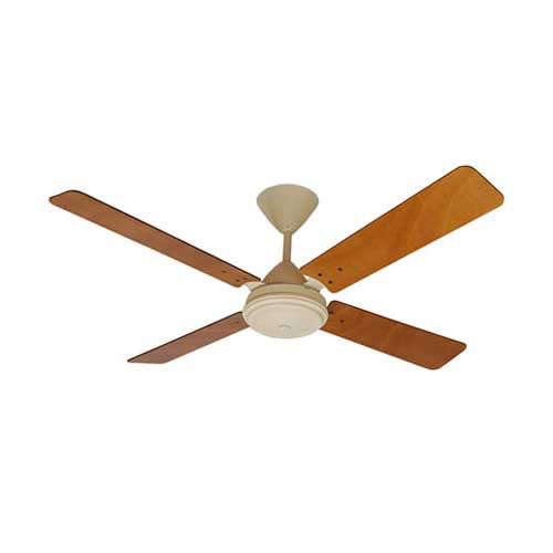 Solent High Breeze 4 Blade Ceiling Fan 1200mm - Biscuit & Oak