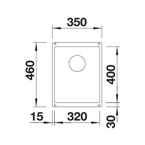 BLANCO SubLine 320-U Silgranit Single Bowl Undermount Sink - Black