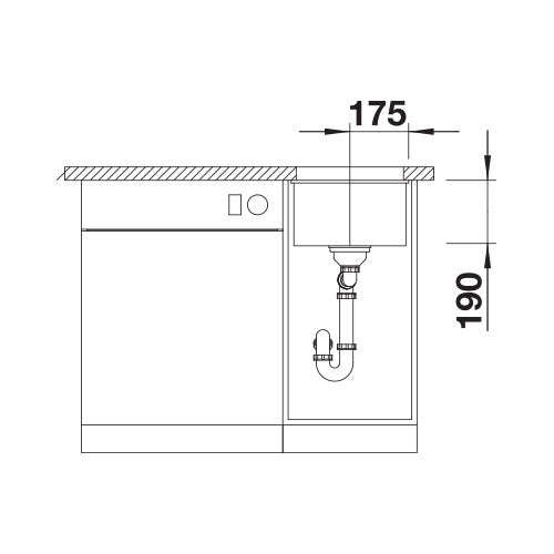 BLANCO SubLine 320-U Silgranit Single Bowl Undermount Sink - Black