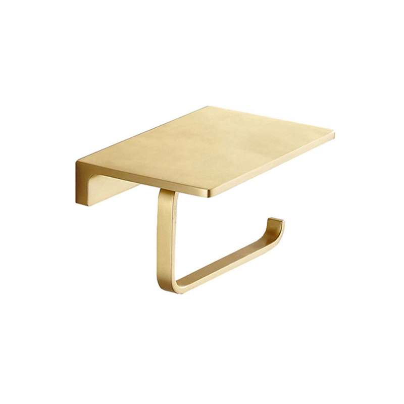 Trendy Taps Toilet Roll Holder with Phone Shelf Brushed Gold