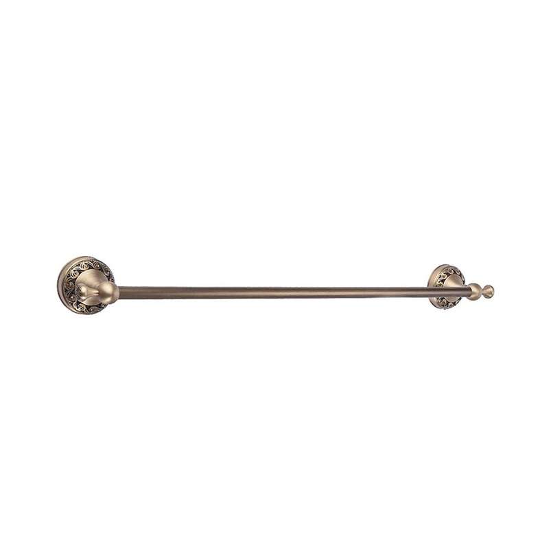 Trendy Taps Floral Single Towel Rail Brass