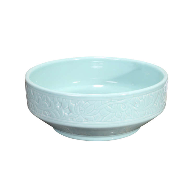 Trendy Taps Vas Engraved Countertop Vanity Basin - Duck Egg Blue