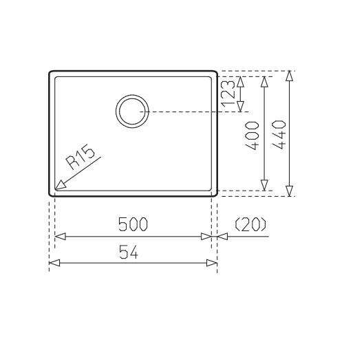 Teka Linea R15 50.40 Single Bowl Undermount Sink - Stainless Steel