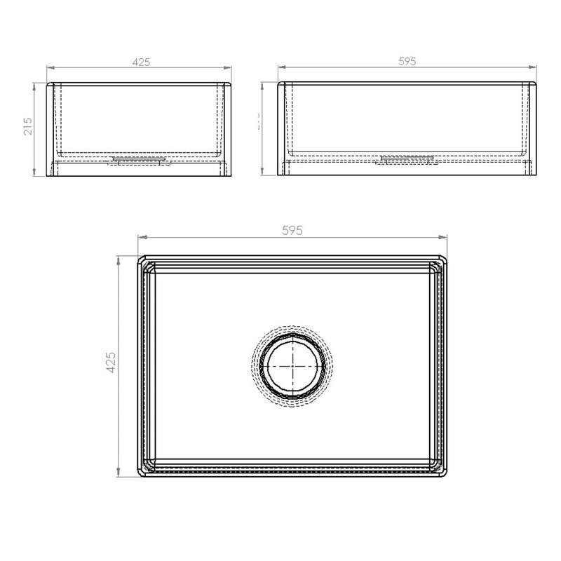 Single Bowl Counter Top Butler Sink