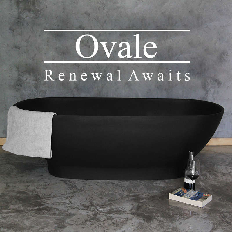 Two Tone Stone Ovale Freestanding Bath