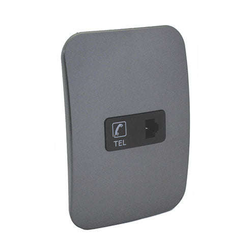 VETi 1 Telephone Socket 4 x 2 - Black Modules