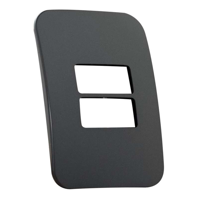 VETi 1 2 Horizontal Module Cover Plate 4 x 2 - Black Trim
