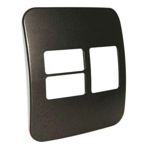 VETi 1 2 Horizontal & 1 Wide Module Cover Plate 4 x 4 - Black Trim