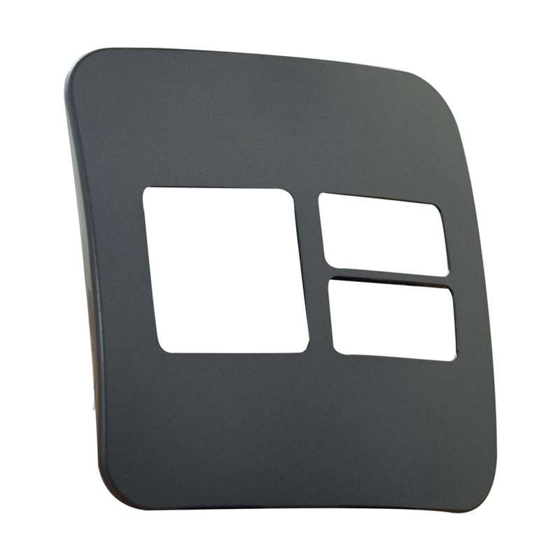 VETi 1 2 Horizontal & 1 Wide Module Cover Plate 4 x 4 - Black Trim