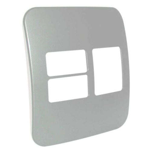 VETi 1 2 Horizontal & 1 Wide Module Cover Plate 4 x 4 - Black Trim
