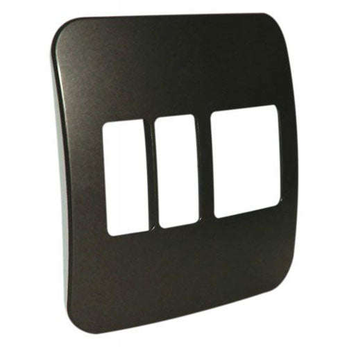 VETi 1 2 Vertical & 2 Wide Module Cover Plate 4 x 4 - Black Trim
