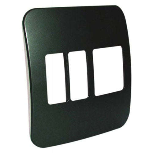 VETi 1 2 Vertical & 2 Wide Module Cover Plate 4 x 4 - Black Trim