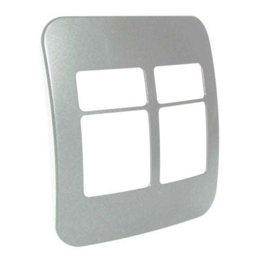 VETi 1 2 Horizontal & 2 Wide Module Cover Plate 4 x 4 - Black Trim