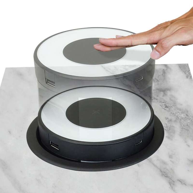VETi Pop Up Power Tower with Wireless Charger - Black
