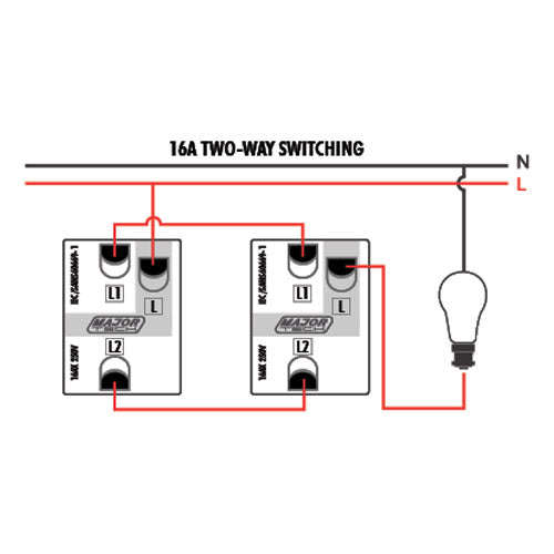 VETi 3 2 Lever 2 Way Light Switch Yoke 4 x 2