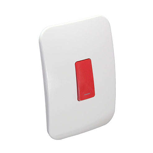 VETi 1 1 Lever 1-Way Light Switch 4 x 2 - Red Module