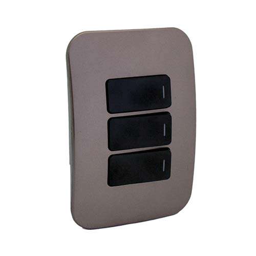 VETi 1 3 Lever 1-Way Light Switch 4 x 2 - Black Modules