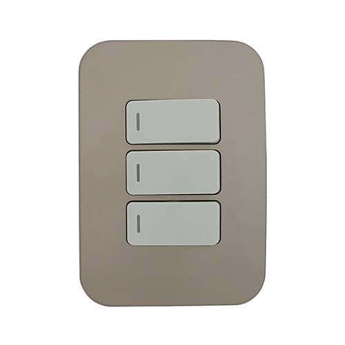 VETi 1 3 Lever 1-Way Light Switch 4 x 2 - White Modules