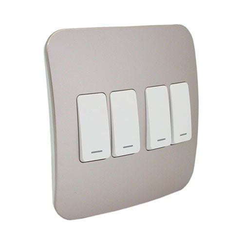 VETi 1 4 Lever 1-Way Light Switch 4 x 4 - White Modules