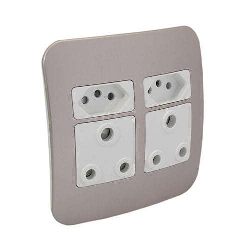 VETi 1 Double Combo Socket 4 x 4 - White Modules