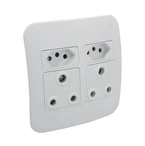 VETi 1 Double Combo Socket 4 x 4 - White Modules