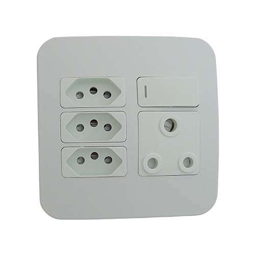 VETi 1 Slimline Combo Socket 4 x 4 - White Modules