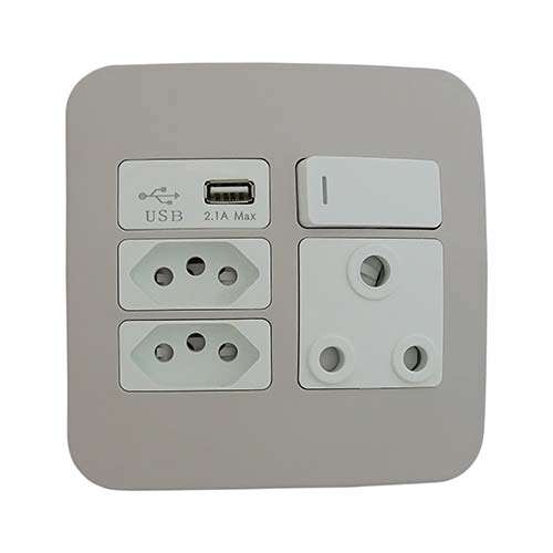 VETi 1 RSA USB Combo Socket 4 x 4 - White Modules