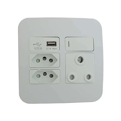 VETi 1 RSA USB Combo Socket 4 x 4 - White Modules