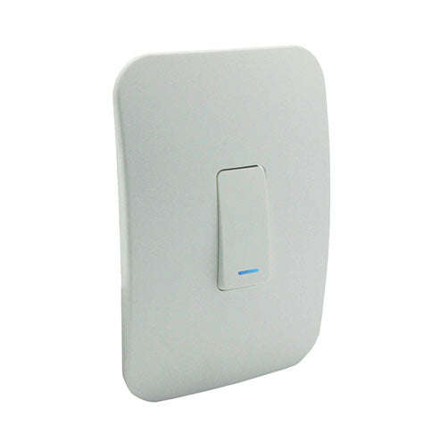 VETi 1 1 Lever 1-Way Light Switch with Locator 4 x 2 - White Module
