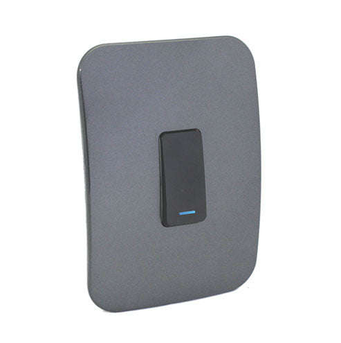 VETi 1 1 Lever 1-Way Light Switch with Locator 4 x 2 - Black Module