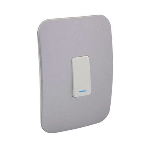 VETi 1 1 Lever 1-Way Light Switch with Locator 4 x 2 - White Module