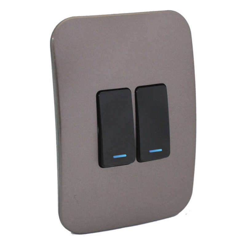 VETi 1 2 Lever 1-Way Light Switch with Locator 4 x 2 - Black