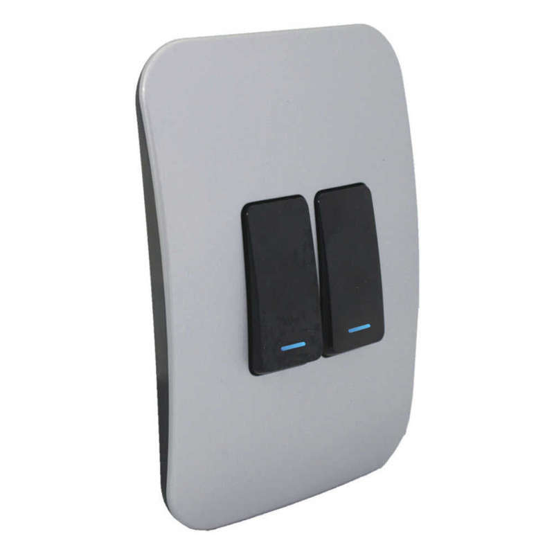 VETi 1 2 Lever 1-Way Light Switch with Locator 4 x 2 - Black