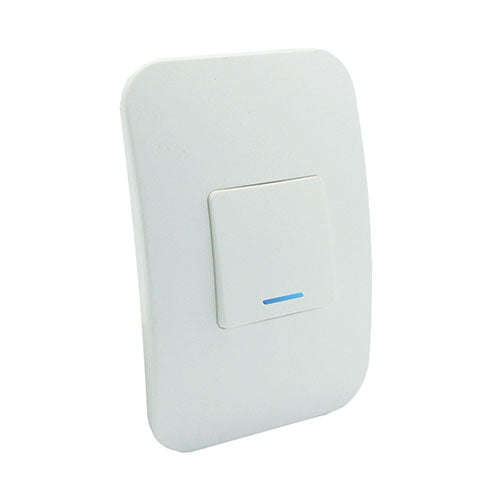 VETi 1 1 Lever 1-Way Wide Light Switch with Locator 4 x 2 - White Module