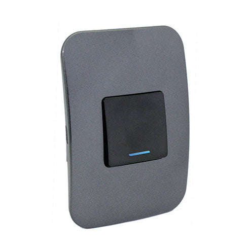 VETi 1 1 Lever 1-Way Wide Light Switch with Locator 4 x 2 - Black Module