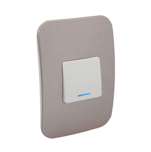 VETi 1 1 Lever 1-Way Wide Light Switch with Locator 4 x 2 - White Module