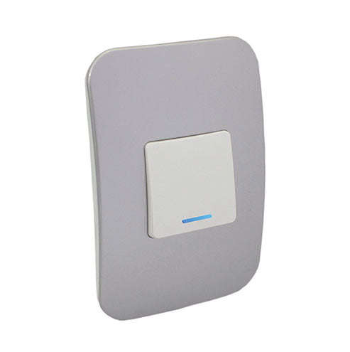 VETi 1 1 Lever 1-Way Wide Light Switch with Locator 4 x 2 - White Module