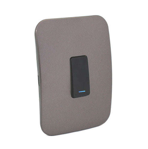VETi 1 1 Lever 2-Way Light Switch with Locator 4 x 2 - Black Module