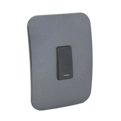 VETi 1 1 Lever 2-Way Light Switch with Locator 4 x 2 - Black Module