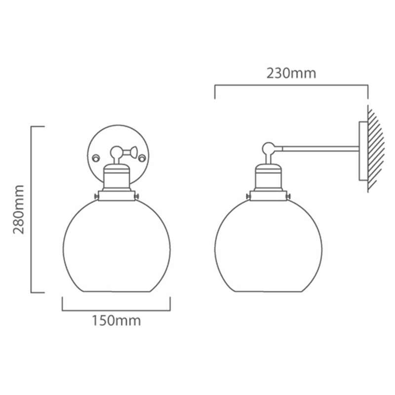 EGLO Elixir Wall Fitting 60W E27 - Antique Brass