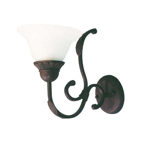 Bright Star Metal Wall Bracket with Alabaster Glass