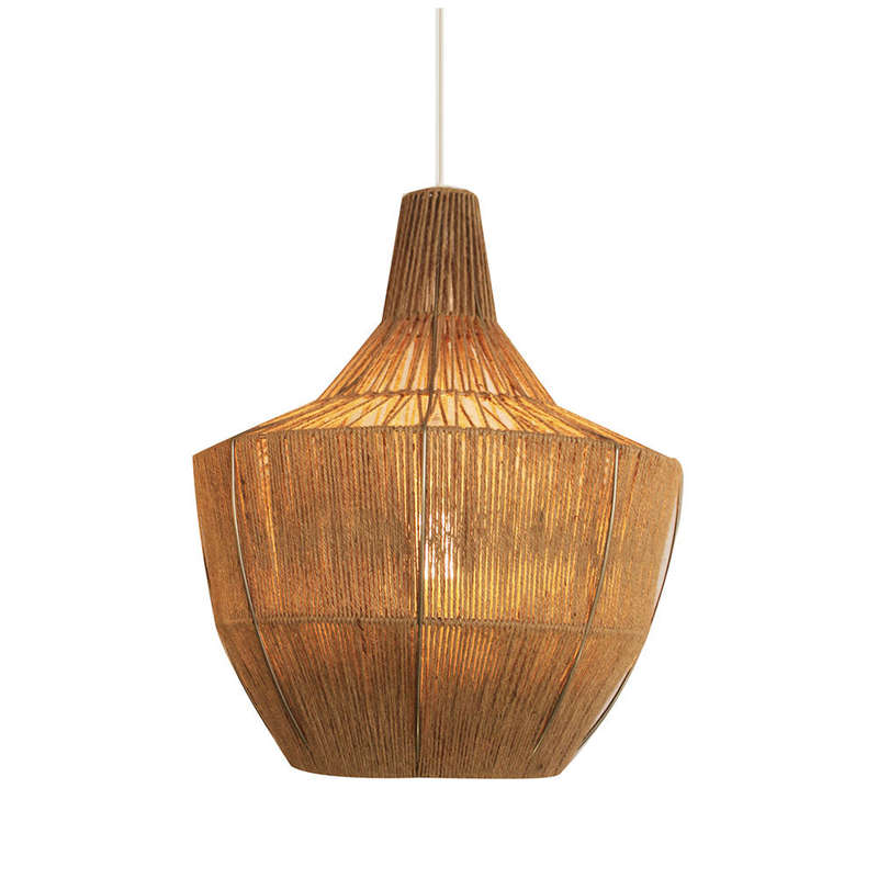 Saigon Chandelier Shaped Jute Stringed Pendant - Dark Brown