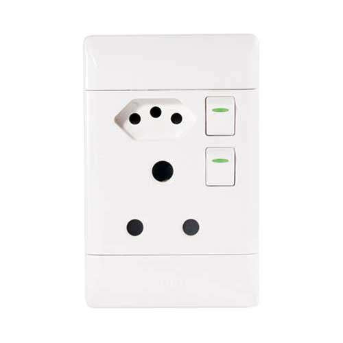 CBi PVC Double Switched Combo Socket 4 x 2
