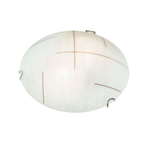 Bright Star Frosted Patterned Glass with Polished Chrome Clips and Simple Line pattern Ceiling Li...