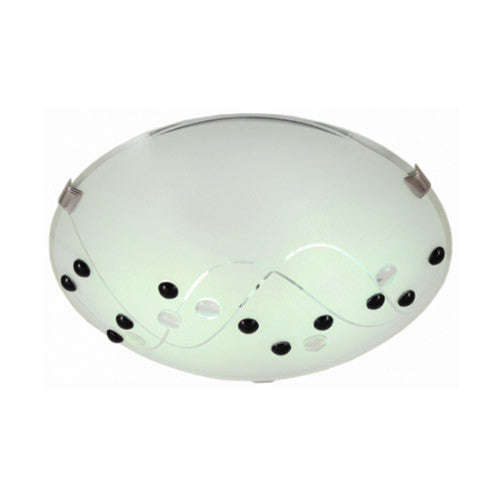 Bright Star Metal Base with Black Cherry Patterned Frosted Glass and Crhome Clips Small