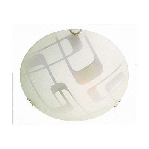 Bright Star Frosted rettangolare curvo Patterned Glass with Polished Chrome Clips Ceiling Light 3...