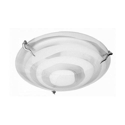 Bright Star White Opaque Glass with Satin Chrome Skew Clips Ceiling Light 400mm