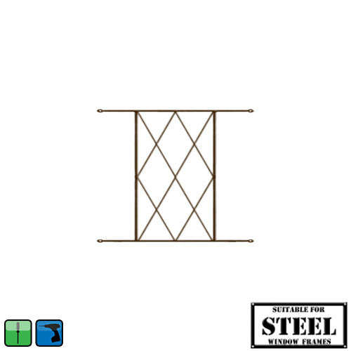 Xpanda Diamond Burglar Bars - 460mm x 410mm Bronze