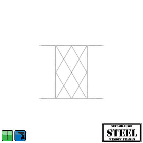 Xpanda Diamond Burglar Bars - 460mm x 410mm White